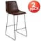 Flash Furniture 30" LeatherSoft Bar Height Barstools, Dark Brown, PK2 2-ET-ER18345-30-DB-GG - alternate 3